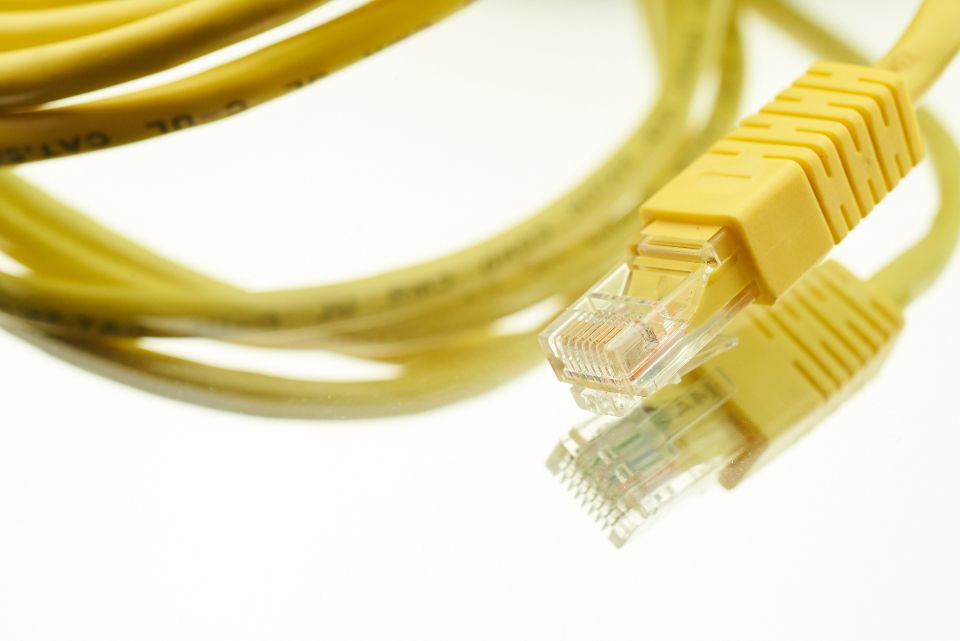 Network cabling in a server rack